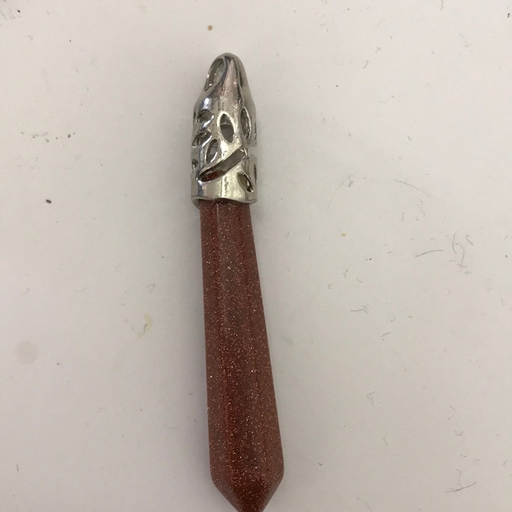 Crystal Pendants: Goldstone Sodalite Quartz Dagger